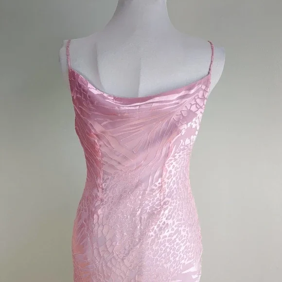 Elegant light pink lavender purple ombre silk maxi gown - Picture 8 of 16